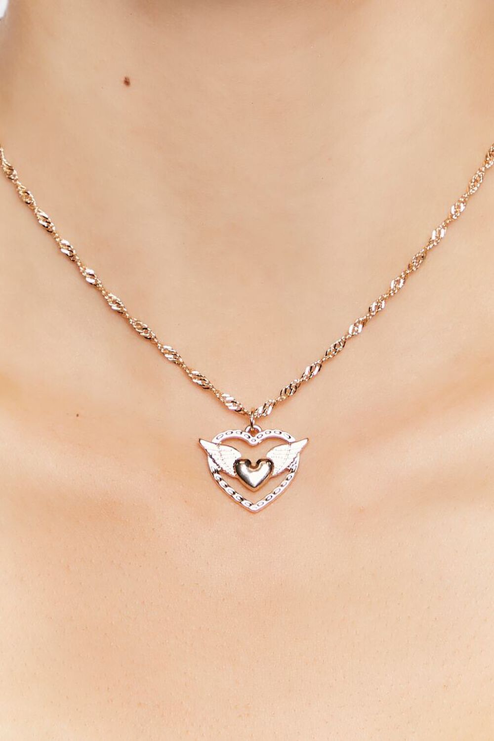 Upcycled Winged Heart Necklace, image 2