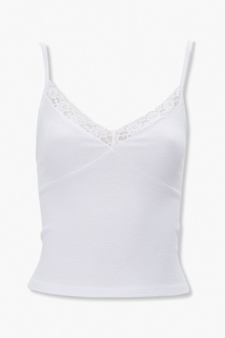 Lace-Trim Ribbed Cami