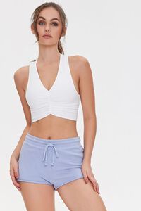 DUSTY BLUE Active French Terry Shorts, image 1