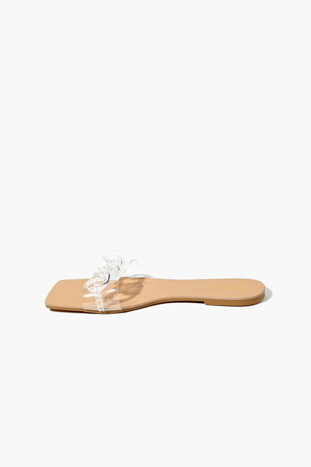NATURAL/CLEAR Chain Faux Leather Sandals, image 2