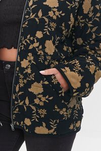BLACK/MULTI Floral Quilted Zip-Up Jacket, image 5