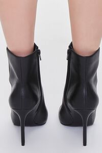 BLACK Faux Leather Stiletto Booties, image 3