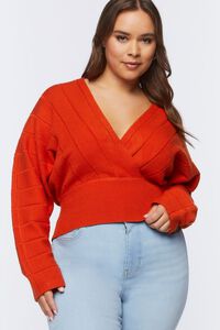 RUST Plus Size Plunging Dolman-Sleeve Sweater, image 6