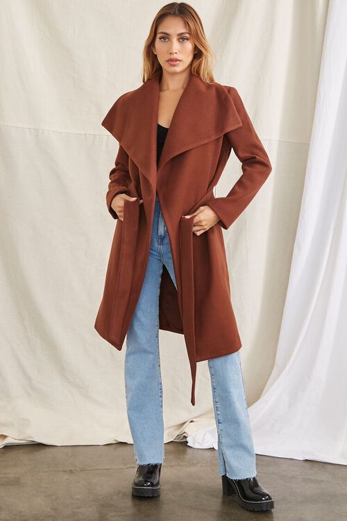 BROWN Belted Duster Coat, image 4