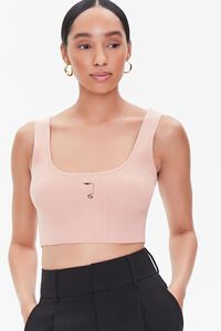 ROSE Sweater-Knit Cropped Tank Top, image 1