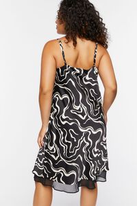 BLACK/WHITE Plus Size Abstract Print Slip Dress, image 4