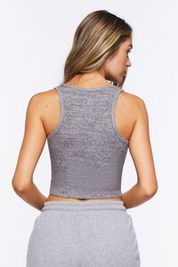 HEATHER GREY Lounge Ribbed Knit Crop Top, image 3