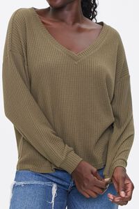OLIVE Waffle Knit Drop-Sleeve Top, image 1