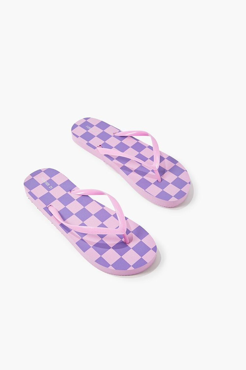 LAVENDER/MULTI Checkered Thong Flip-Flops, image 1