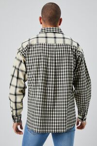 KHAKI/BLACK Reworked Plaid Button-Front Shirt, image 3