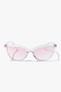 CLEAR/PINK Gradient Cat-Eye Sunglasses, image 1