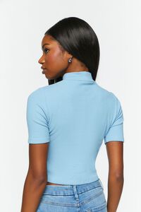 FAIENCE Ribbed Short-Sleeve Mock Neck Top, image 3