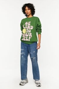 GREEN/MULTI Be Kind To Yourself Graphic Pullover, image 4