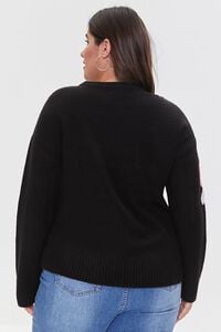 BLACK/MULTI Plus Size Mushroom Sweater, image 3