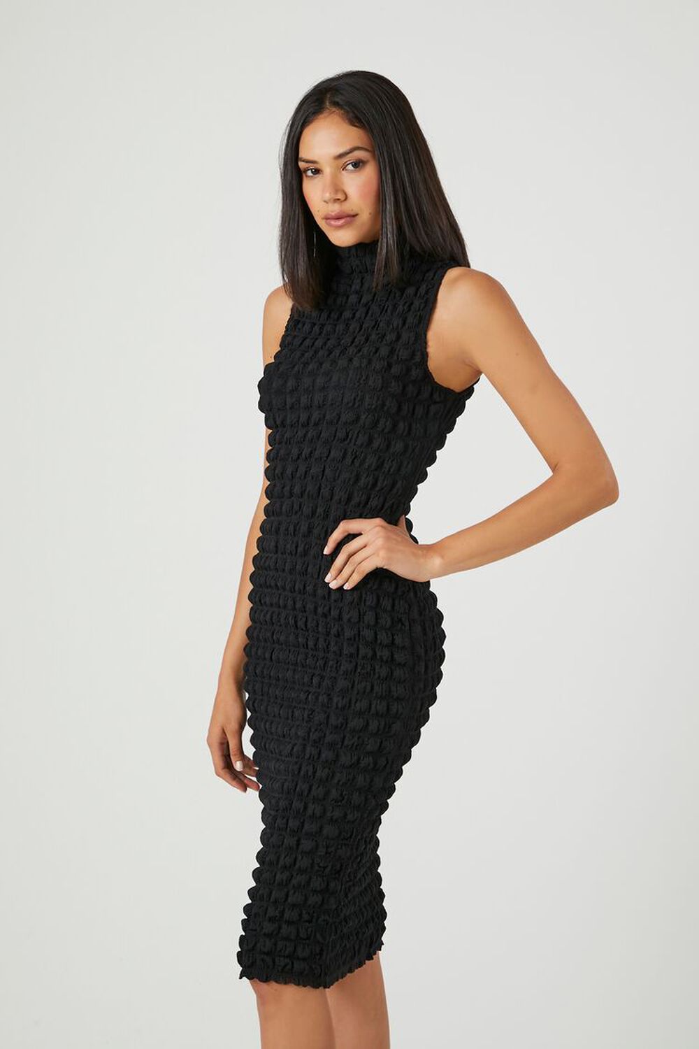 Quilted Bodycon Midi Dress, image 2