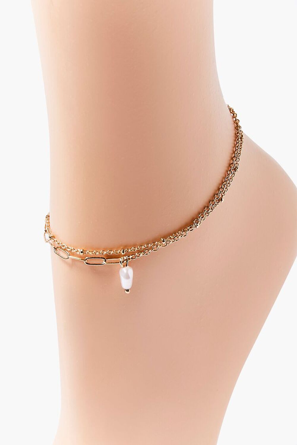 Faux Pearl Layered Anklet, image 2