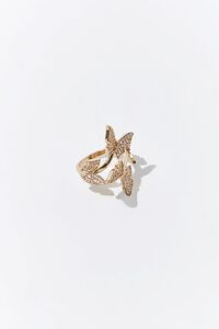 GOLD Butterfly Charm Cocktail Ring, image 3