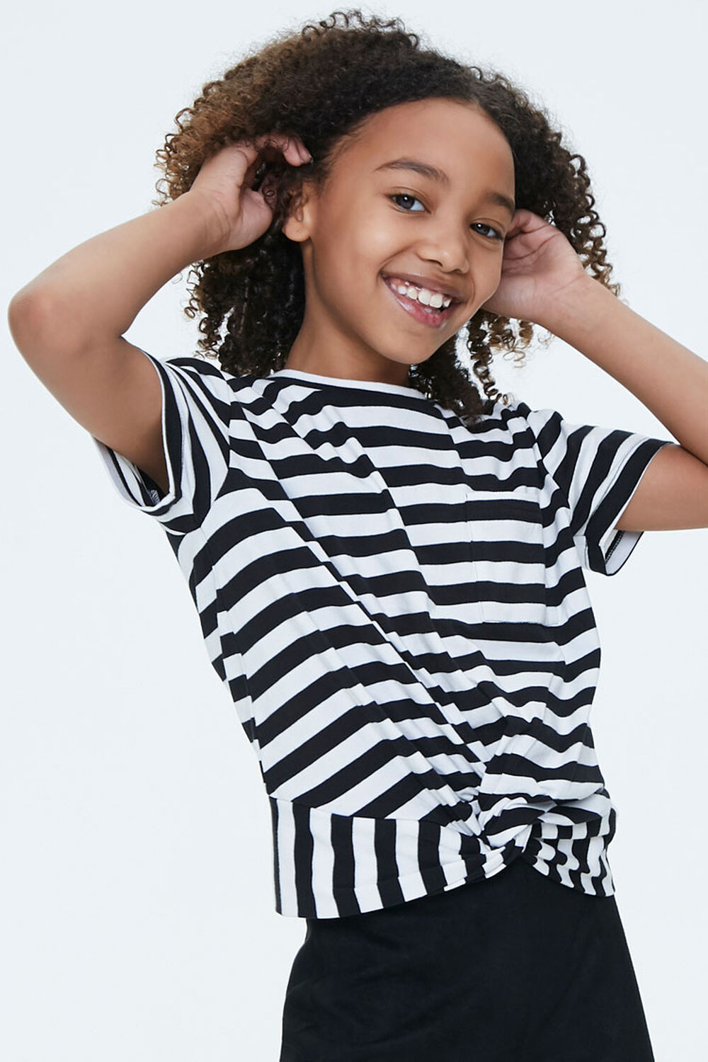 Girls Striped Knotted Tee (Kids)