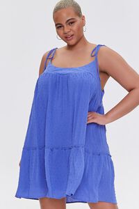 ROYAL BLUE  Plus Size Clip Dot Mini Dress, image 1