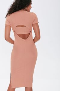 TAUPE Ribbed Cutout Dress & Cropped Cami Set, image 3