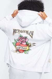 WHITE/MULTI Plus Size Angelic Graphic Zip-Up Hoodie, image 3