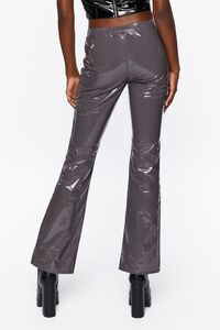Faux Patent Leather Flare Pants, image 4
