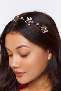 Faux Gem Flower Headband, image 1