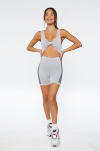 HEATHER GREY Active Checkered Seamless Romper, image 4