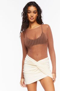 CREAM Ruched Twisted Mini Skirt, image 1