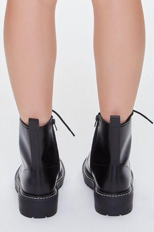 BLACK Faux Leather Ankle Boots (Wide), image 3