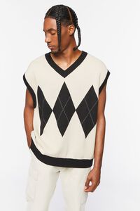 TAUPE/MULTI Argyle Sweater Vest, image 7