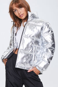 slow Sunny private Metallic Puffer Jacket
