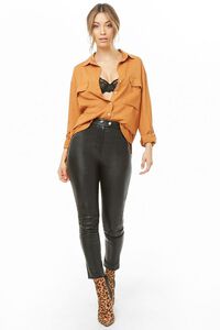 CAMEL High-Low Button-Front Shirt, image 4