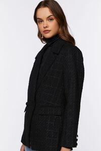 BLACK Double-Breasted Tweed Blazer, image 2