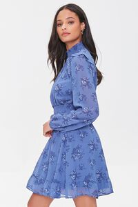 BLUE/MULTI Floral Print Ruffled Mini Dress, image 2