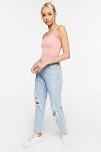 LIGHT DENIM Recycled Cotton Distressed Mom Jeans, image 5