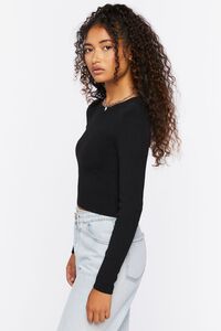 BLACK Fitted Rib-Knit Sweater, image 2