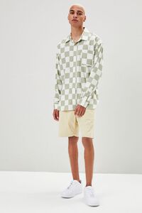 SAGE/WHITE Checkered Button-Front Shirt, image 4