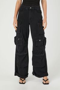 BLACK High-Rise Cargo Jeans, image 2