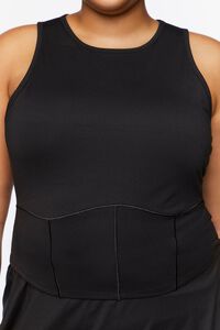 BLACK Plus Size Active Cropped Tank Top, image 5