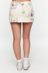 CREAM/MULTI Zipper Graphic Mini Skirt, image 4