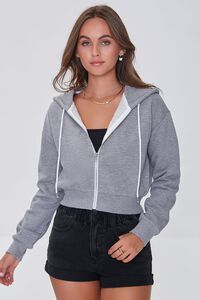 HEATHER GREY Basic Fleece Zip-Up Jacket, image 1