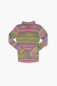 GREEN/MULTI Girls Abstract Print Cardigan Sweater (Kids), image 2