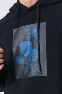 BLACK/BLUE Flower Painting Graphic Hoodie, image 5