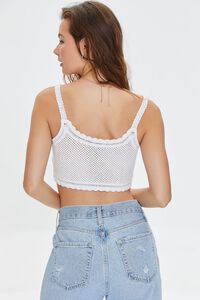 WHITE/MULTI Embroidered Floral Crochet Crop Top, image 3