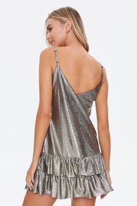 GOLD Metallic Ruffle-Trim Mini Dress, image 3