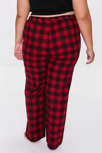 RED/BLACK Plus Size Buffalo Plaid Pajama Pants, image 4
