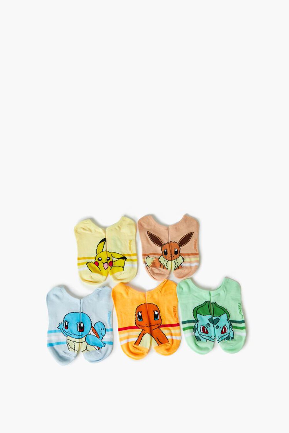 Bioworld Pokemon Characters Assorted 5 Pack Juniors Ankle Socks