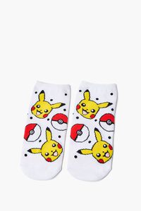 WHITE/MULTI Pikachu Ankle Socks, image 1