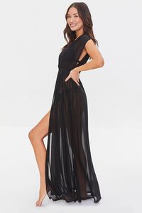 BLACK Billowy Sheer Swim Cover-Up Dress, image 2